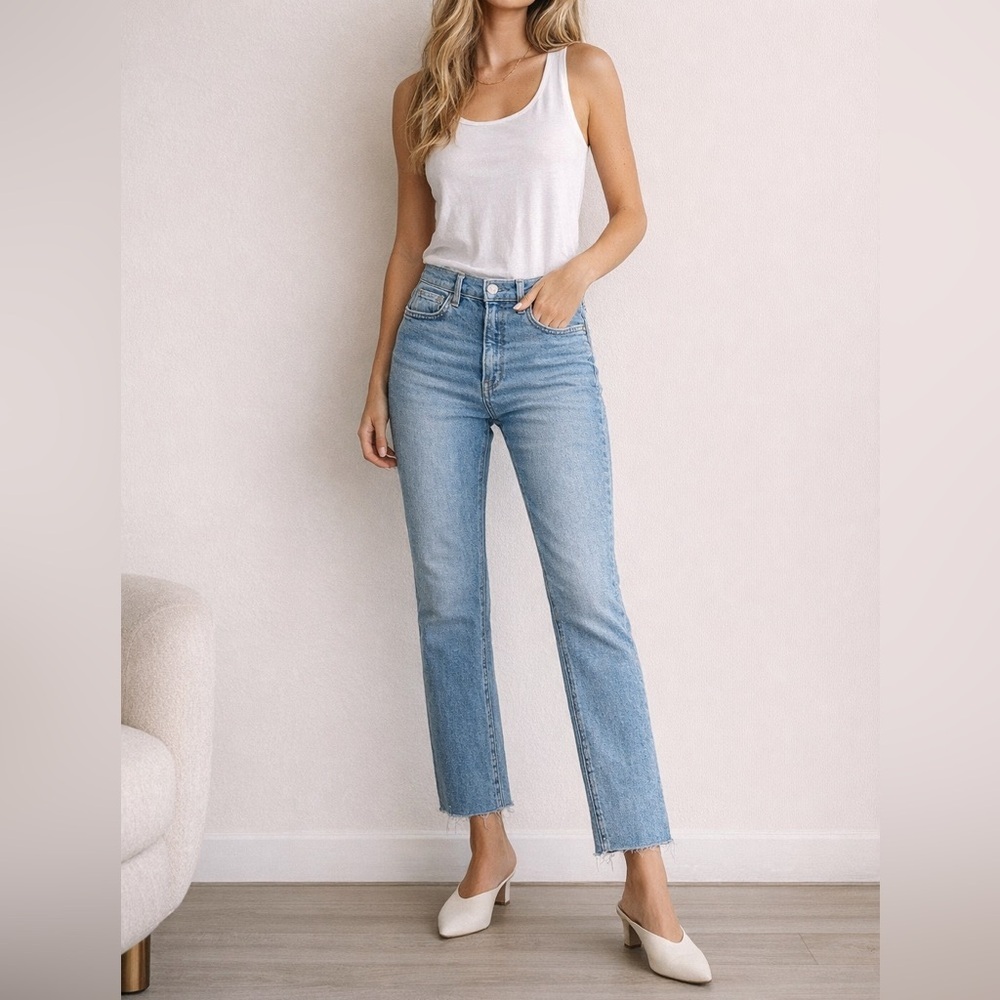 GRLFRND Light Blue Straight Leg Jeans